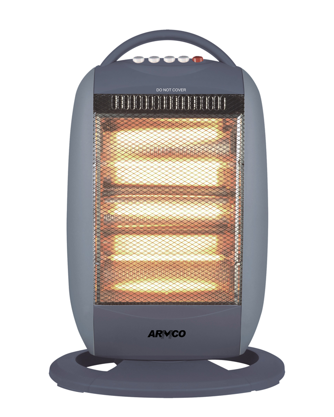 Halogen Heater, 4 power settings, 400W/800W/1200W/1600W, Safety Tip over switch, Portable and Movable, Instant Warming, 90° Oscilation function. Long Life Halogen Tubes, Faster Heating efficiency than Quartz.