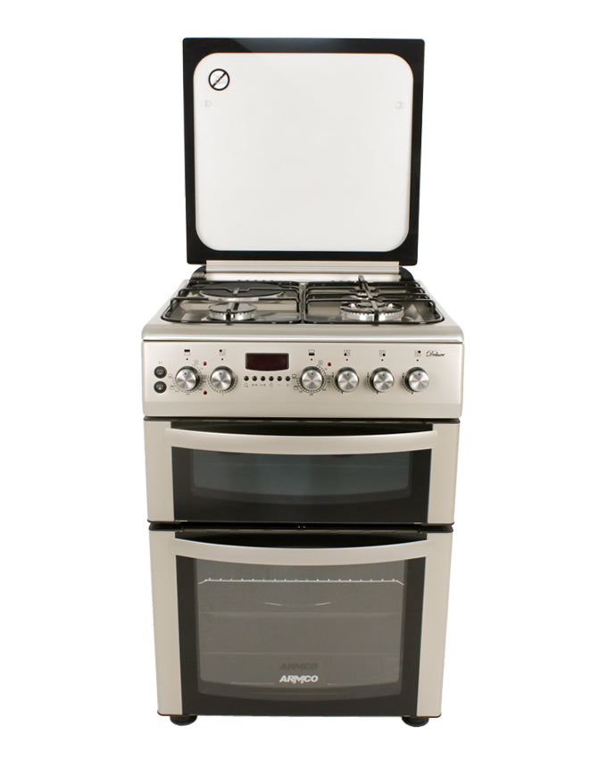 GC-F6631LX2D2(SS) - 3Gas+1Electric, 60X60 Full Convection Oven+Grill, 1 WOK, 1 Rapid HP (180mm) , Auto ignition, Thermostat, Glass Lid, Rotisserie, Digital Timer, 304 SS High Quality Stainless Steel Finish.