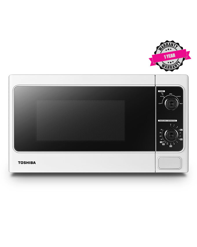 TOSHIBA MM-MM20P(WH) Microwave Oven, 20L,Manual Control, 800w, 11 Power levels, Speedy Defrost, Express cooking, Cooking End Signal White