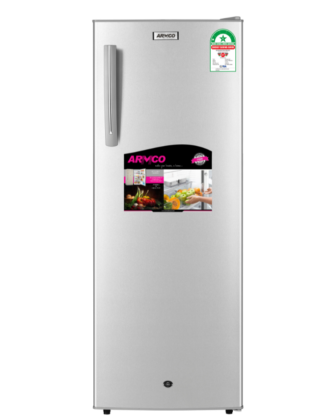 ARF-286G(SL) - Refrigerator (10.0Cu.ft.g) 235L, 1 door, Tempered Glass Shelves, Cool Pack
