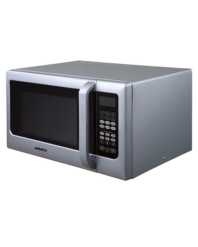 AM-DG2543(AS)-Microwave Oven + Grill, 25L, Digital Touch Control, 800W, 1000W Grill power, 99.99 Min Timer, Speedy Defrost, Multi Stage Cooking, Auto Cooking Menu, Child Safety Lock, Cooking End Signal, Glass Window, Silver/Steel.