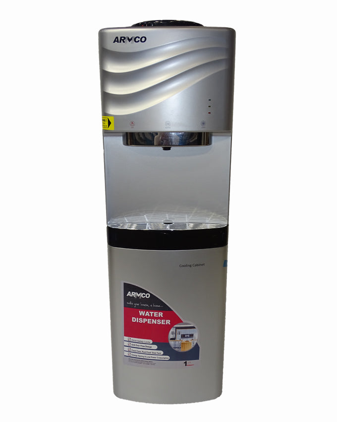 ARMCO AD-17FHNCR(S) - 16L Water Dispenser, Hot, Normal & Cold with Refrigerator, Silver.