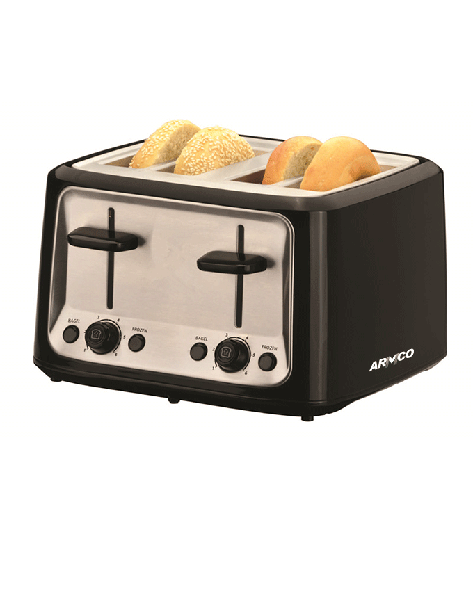 ARMCO APT-4B5000B(SS) - 4 Slice Luxury Pop-Up Toaster, 1500W, Stainless Steel.