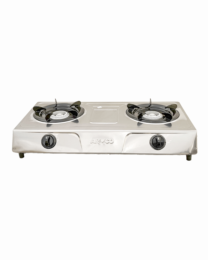 ARMCO GC-7200SS - 2 Burner Tabletop Gas Cooker, Slim Compact, Auto ignition, 2M pipe
