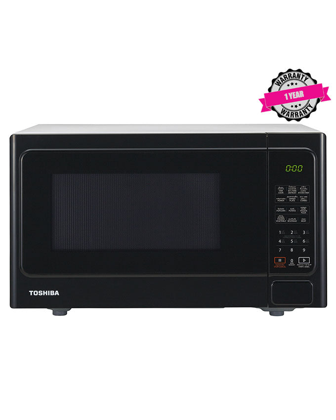 TOSHIBA Microwave Oven, 25L, Digital MEMBRANE Control, 9 Autocook Menu selection, Microwave Power 900w, Grill Power 1000w, 11 Power levels, Speedy Defrost, Express cooking, Cooking End Signal 