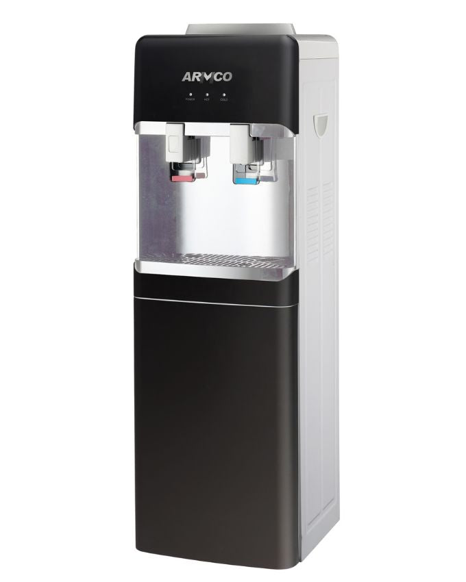 AD-17FHN-LN1(B) - Water Dispenser, Hot & Normal, With Cabinet, Push button design, Dry Burning prevention, Automatic Temp. Control, Superior Quiet Design, Energy Saving with Low power consumption, Black, 95 cm Height.